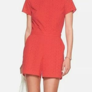 Banana Republic Eyelet Lace Coral Romper